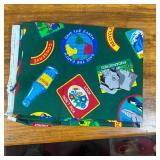 Misc Lot Craft and Sewing and Games & "Save the Earth" Fabric