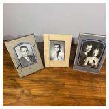 Lot of 3 Vintage Photos Silhouettes Black and White