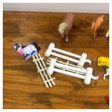 Misc. Toys - Farm animals, tiny cowboys, small fencing pieces