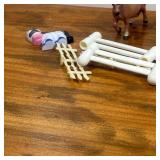 Misc. Toys - Farm animals, tiny cowboys, small fencing pieces
