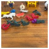 Misc. Toys - Farm animals, tiny cowboys, small fencing pieces