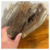 Lot Gloves - Baseball/Softball gloves, one baseball, two plastic baseballs, 1 Padded Toddler Glove