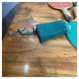 Lot of old Ping Pong Paddles and Net with bracket (only one bracket)