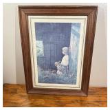 Little Girl Picture - Framed - Size 25" Tall X 19.5" Wide