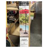 Market Umbrella 9 Foot Red with LED Lights