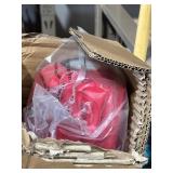 Market Umbrella 9 Foot Red with LED Lights