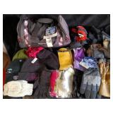 Collection of Winter Accessories including Gloves and Hats with Swiss Gear Duffle Bag