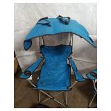 Set of 2 Folding Camping Chairs with Sun Shades and Accessories