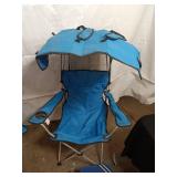 Set of 2 Folding Camping Chairs with Sun Shades and Accessories