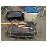 Set of 2 Folding Camping Chairs with Sun Shades and Accessories