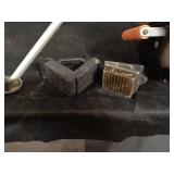 Collection of Camping Gear: Folding Chairs, Char-Broil Grill, and Bright Tote Bag