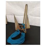 Used Danforth Style Boat Anchor with Blue Nylon Rope