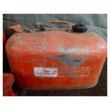 Vintage Boat Gas Cans and Red Tray with Grease Tubes