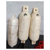 Set of 3 Boat Fenders with Mooring Ropes