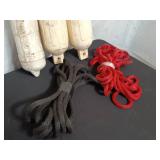 Set of 3 Boat Fenders with Mooring Ropes