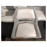 Set of 4 Used Boat Seats with White and Gray Upholstery