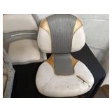 Set of 4 Used Boat Seats with White and Gray Upholstery