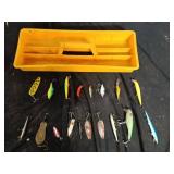 Collection of 15 Assorted Fishing Lures Rapalas and Spoons