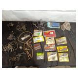 Assorted Fishing Gear with Lures and Nets
