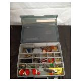 Flambeau Tackle Box with Assorted Fishing Lures and Accessories