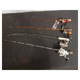 Set of 4 Ice Fishing Rods with Reels