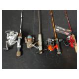 Set of 4 Ice Fishing Rods with Reels