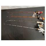 Set of 4 Ice Fishing Rods with Reels