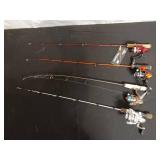 Set of 4 Ice Fishing Rods with Reels