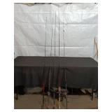 Lot of 5 Mixed Fishing Rods with Reels