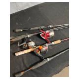 Lot of 5 Mixed Fishing Rods with Reels