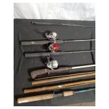 Collection of 5 Fishing Rods with Reels - Mixed Styles