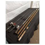 Collection of 5 Fishing Rods with Reels - Mixed Styles