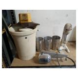 Vintage Commercial Milkshake Machine with Mixing Cups and Parts