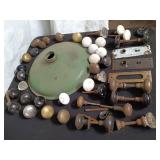 Antique/Vintage Lot of Door Hardware and Light Fixture