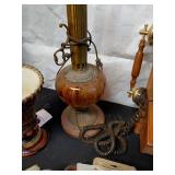 Vintage Rotary Telephone, Classic Lamp, and Assorted City Directories with Greeting Cards