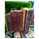 Vintage Rotary Telephone, Classic Lamp, and Assorted City Directories with Greeting Cards