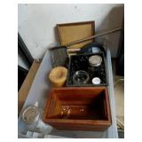 Assorted Household Items Including Lamps, Microwave, and Frames
