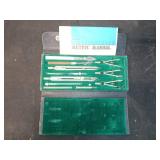 Vintage Drafting Tool Set with Metric Manual in Case