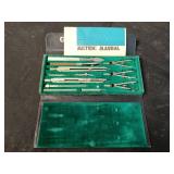 Vintage Drafting Tool Set with Metric Manual in Case