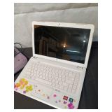 Used HP Laptop with Floral Design and Charger