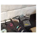 Collection of Mixed CDs and Cassettes in Wooden Box