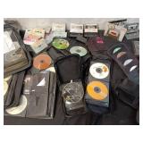 Collection of Mixed CDs and Cassettes in Wooden Box