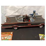 Vintage Batmobile Toy Car and Batman Figure with Comic Book Collection