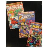 Vintage Batmobile Toy Car and Batman Figure with Comic Book Collection