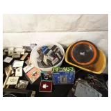 Vintage Music Collection Including Vinyl Records, Cassette Tapes, and More
