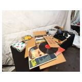 Vintage Music Collection Including Vinyl Records, Cassette Tapes, and More