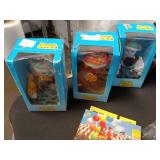 Assorted Vintage Clown Collectibles and Wooden Cars Set