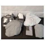 Assorted Bedding with Blanket, Weighted Blanket, and Blackout Curtain