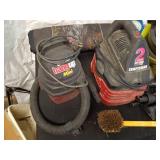 Collection of Garage Items: Folding Chairs, Bicycles, and Hand Trucks