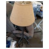 Varied Office and Household Items Including Chairs, Lamp, and Supplies